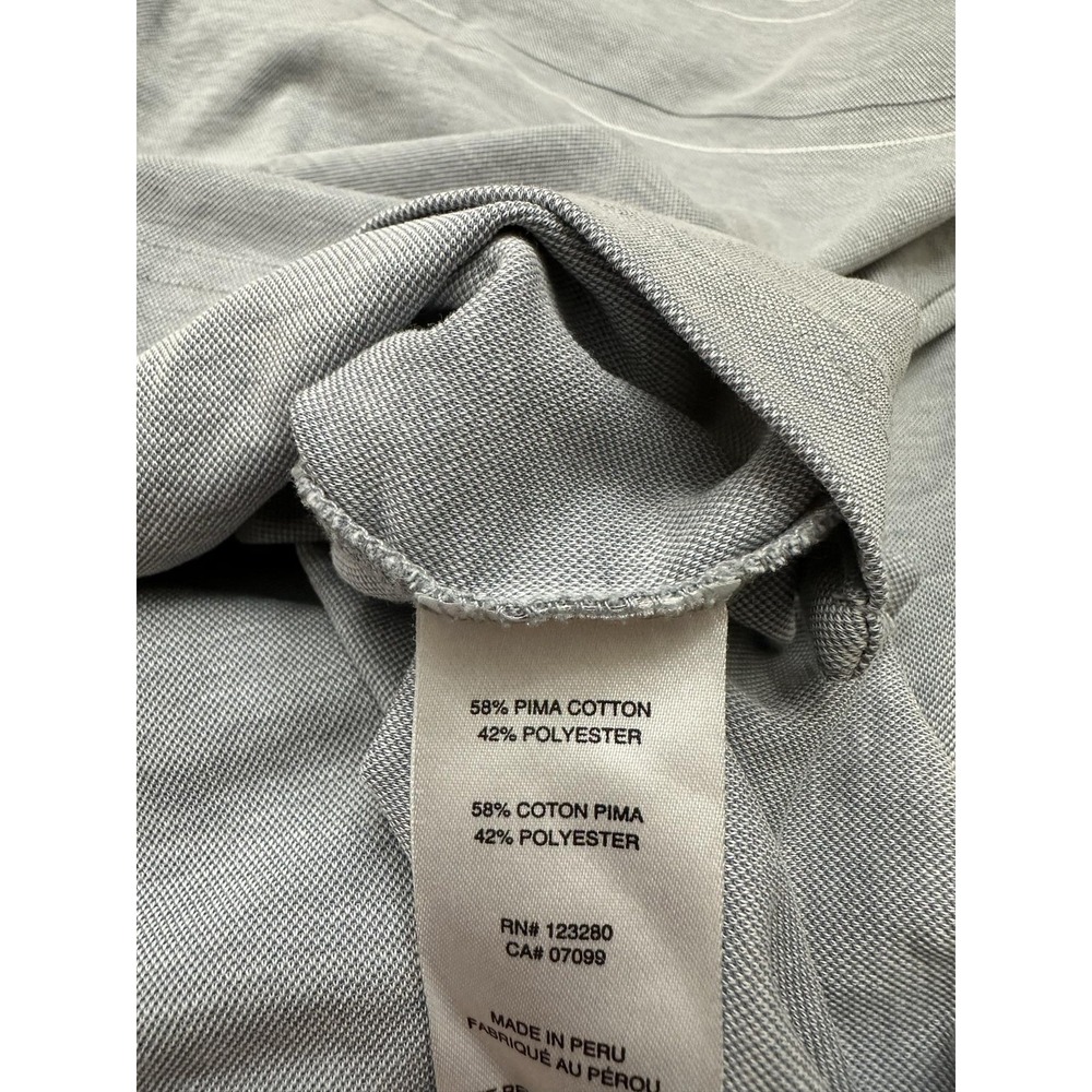 TravisMathew Polo Shirt Mens Medium Gray Stripe Pima Cotton Golf Performance - Picture 10 of 11